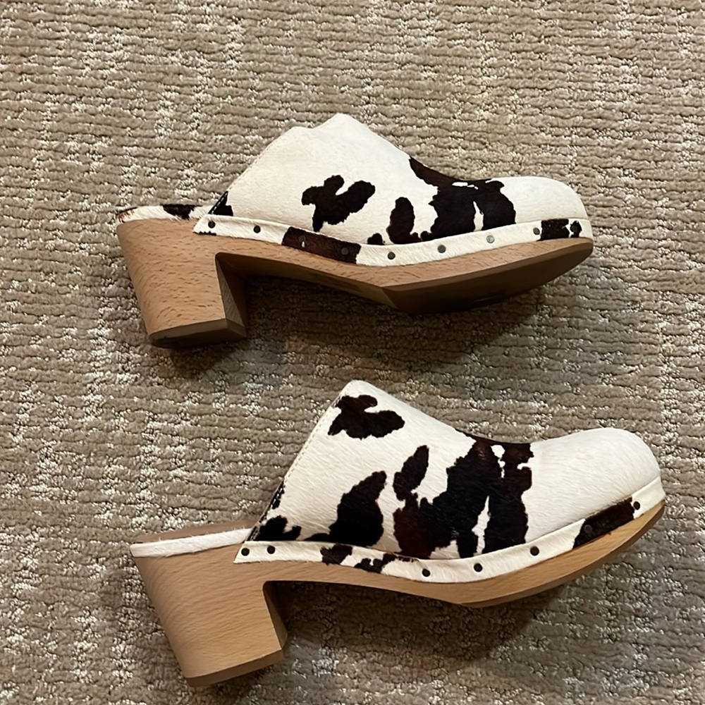 Madewell Ayana Clog in Cow Print Calf Hair Size 8 - Picture 5 of 13